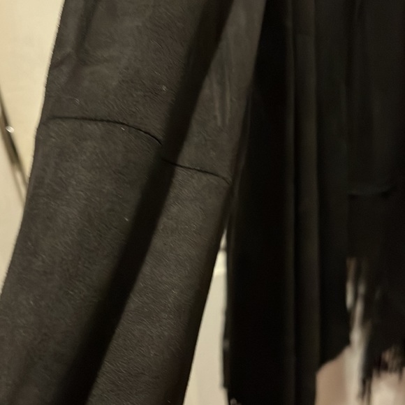 ONLY Black Tasseled Faux-Suede Swing Jacket. - Picture 3 of 4